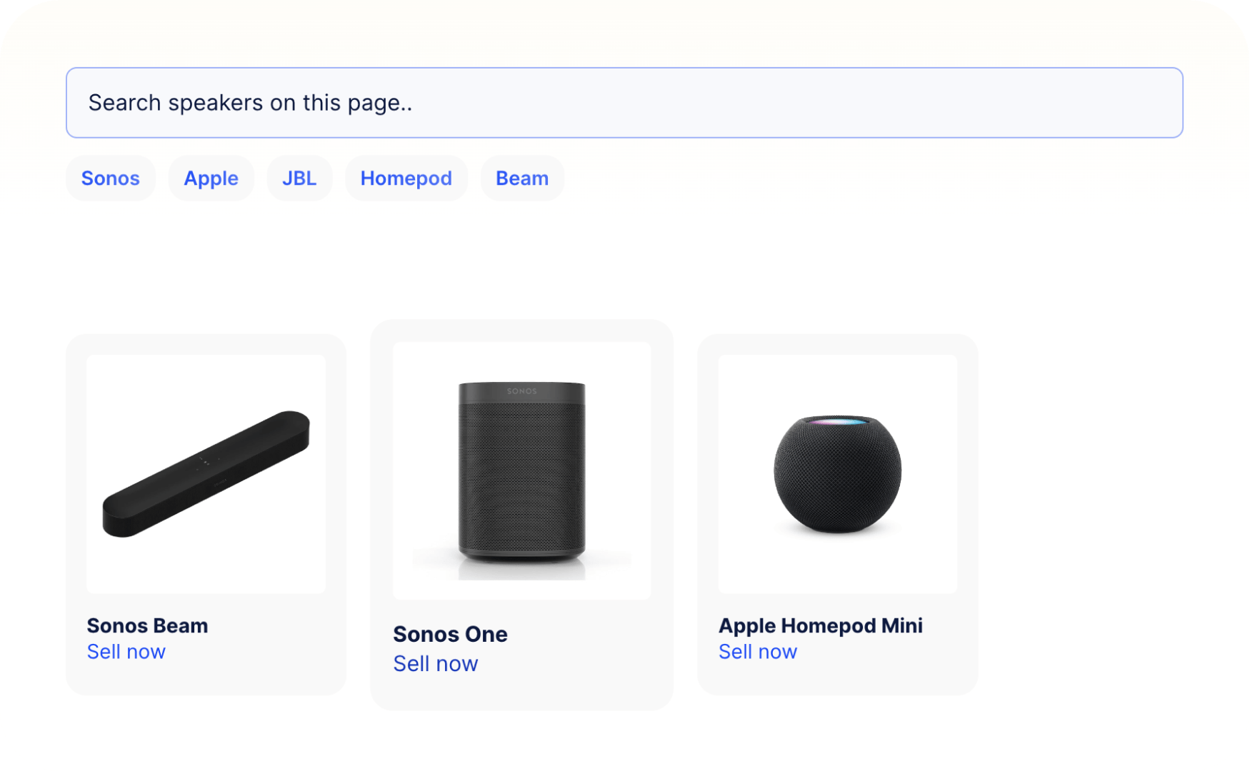 Category search example